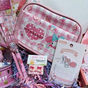 My Melody Pink Checkered Bag Bundle